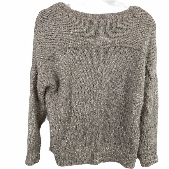 Jennifer Lopez Pink silver shimmer crew neck Holiday sweater size XS - Picture 4 of 10